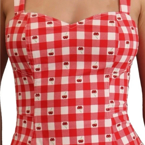 Avec les filles red Cherry Sleeveless Dress - Picture 2 of 6